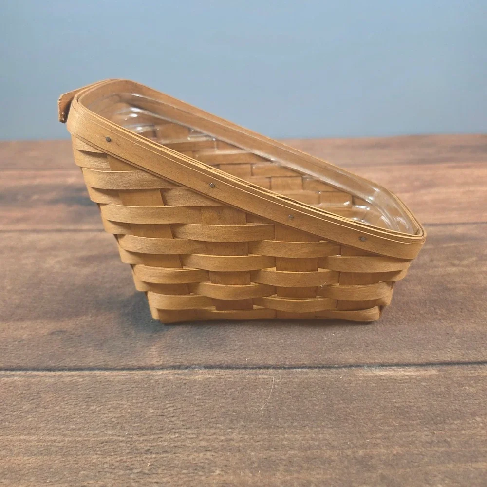 Vintage Longaberger 1991 Slant Sloped Vegetable Basket Signed 10.5x7x6.25 Liner
